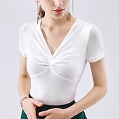 economico Abbigliamento da Pratica-Balli da sala Superiore Con ruche Per donna Addestramento Corsa Manica corta Chinlon