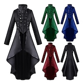 voordelige Bovenkleding-Punk &amp; Gothic Middeleeuws Steampunk Jas Trenchcoat Overkleding Heks Pest dokter Wijd uitlopend Kostuum Dames Stoompunk Walpurgisnacht Halloween Carnaval Maskerade Feest Halloween Festival Volwassenen