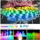Χαμηλού Κόστους Έλεγχος μέσω WiFi-KWB 3x5M Σετ Φώτων Φωτολωρίδες RGB Έξυπνα φώτα 450 LEDs SMD5050 10mm 1 24Keys Τηλεχειριστήριο 1 Τοποθετήστε τη βάση στήριξης 1set RGB Αδιάβροχη Έλεγχος APP Μπορεί να κοπεί 12 V / Συνδέσιμο