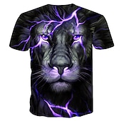  Bărbați Grafic Animal Leu Tricou Tricouri Tricouri amuzante Manșon scurt Tricou Tipărire 3D Stil Nautic Cămașă Șic Stradă Exagerat Zilnic Casual Concediu Negru Roșu-aprins Mov Vară Îmbrăcăminte