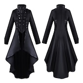 voordelige Bovenkleding-Punk &amp; Gothic Middeleeuws Steampunk Jas Trenchcoat Overkleding Heks Pest dokter Wijd uitlopend Kostuum Dames Stoompunk Walpurgisnacht Halloween Carnaval Maskerade Feest Halloween Festival Volwassenen