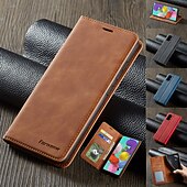 baratos Capa Samsung-Capa Para Samsung Galaxy S24 S20 Plus S20 Ultra S20 S25 Ultra Capa Para Corpo Inteiro Carteira de Couro com Suporte de Pé Flip Carteira Couro Genuíno TPU Sólido