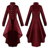 voordelige Bovenkleding-Punk &amp; Gothic Middeleeuws Steampunk Jas Trenchcoat Overkleding Heks Pest dokter Wijd uitlopend Kostuum Dames Stoompunk Walpurgisnacht Halloween Carnaval Maskerade Feest Halloween Festival Volwassenen