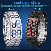 cheap Digital Watches-Wristwatches For Men Lava Iron Samurai Metal Bracelet Lava Watch LED Digital Watch Gifts for Male Boy Sport Creative Clock