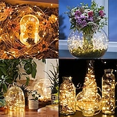 economico Striscie luci a batteria-elegante festa di nozze ricevimento 10m 100led filo d&#039;argento luci a led stringa - flessibile ghirlanda fata stringa bianco caldo per arredamento casa