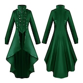 voordelige Bovenkleding-Punk &amp; Gothic Middeleeuws Steampunk Jas Trenchcoat Overkleding Heks Pest dokter Wijd uitlopend Kostuum Dames Stoompunk Walpurgisnacht Halloween Carnaval Maskerade Feest Halloween Festival Volwassenen