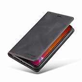 お買い得  iPhone用ケース-カードスロットとスタンド付きマグネティックPUレザーiPhoneケース - iPhone 11 Pro Max XR XS X 8 7 6 Plus SE 2020用フリップカバー