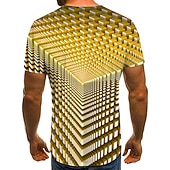 お買い得  3D Tシャツ-男性用 グラフィック 幾何学模様 3D シャツ Tシャツ 半袖 Tシャツ ラウンドネック シャツ ストリートファッション 誇張された デザイナー 祝日 お出かけ パープル 衣類 プラスサイズ S M L XL 2XL 3XL 4XL