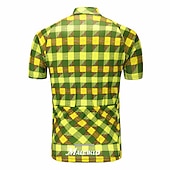 billige Herretrøyer-Herre Sykkeltrøyer Kortermet Sykkel Jersey Topper med 3 baklommer Fjellsykling Veisykling Pustende Anatomisk design Hurtigtørkende Refleksbånd Gul Rød Lilla Rutet Polyester sport Klær