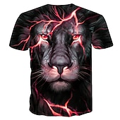 Bărbați Grafic Animal Leu Tricou Tricouri Tricouri amuzante Manșon scurt Tricou Tipărire 3D Stil Nautic Cămașă Șic Stradă Exagerat Zilnic Casual Concediu Negru Roșu-aprins Mov Vară Îmbrăcăminte