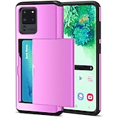 cheap Samsung Cases-Phone Case For Samsung Galaxy S24 S23 S21 S20 Plus Ultra Note 20 10 S25 Ultra Back Cover Bumper Frame Four Corners Drop Resistance With Card Holder Armor TPU