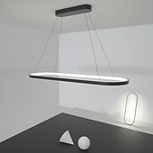 זול אורות אי-מנורת led תליון 40w מלבן אלומיניום צבוע בשחור גימור מנורה מודרנית לחדר אוכל בר קפה