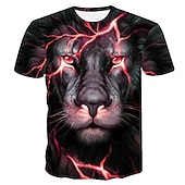 Bărbați Grafic Animal Leu Tricou Tricouri Tricouri amuzante Manșon scurt Tricou Tipărire 3D Stil Nautic Cămașă Șic Stradă Exagerat Zilnic Casual Concediu Negru Roșu-aprins Mov Vară Îmbrăcăminte