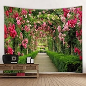 abordables paysage tapisserie-Saint Valentin grande tapisserie murale art décor couverture rideau pique-nique nappe suspendue maison chambre salon dortoir décoration nature paysage jardin allée plante floral fleur