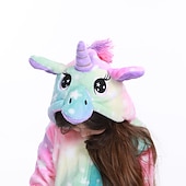 abordables Disfraz de Animal-Pijamas Kigurumi Disfraz de lujo Disfraz de mono Animal Unicornio Dibujos Cálido Confortable Niños Unisexo Niños y niñas Víspera de Todos los Santos Carnaval Fiesta Rendimiento Ropa de casa