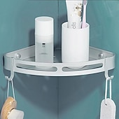 olcso Fürdőszobai polcok-zuhanykabin fürdőszoba polc hely alumínium csiszolt fekete és ezüst színű falra szerelhető háromszög zuhanysarok tároló állvány fürdőszobai kiegészítők egyrétegű