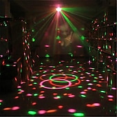 voordelige Projectorlamp &amp; laserprojector-projectie lamp nachtlampje led disco licht muziek geluid geactiveerd podium lichten mini roterende laser projector kerstfeest show effect lamp met controle