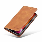 お買い得  iPhone用ケース-カードスロットとスタンド付きマグネティックPUレザーiPhoneケース - iPhone 11 Pro Max XR XS X 8 7 6 Plus SE 2020用フリップカバー