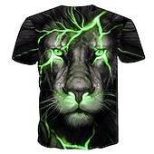  Bărbați Grafic Animal Leu Tricou Tricouri Tricouri amuzante Manșon scurt Tricou Tipărire 3D Stil Nautic Cămașă Șic Stradă Exagerat Zilnic Casual Concediu Negru Roșu-aprins Mov Vară Îmbrăcăminte