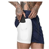 cheap Mens Active Shorts-Men&#039;s Sports Outdoor Athletic Breathable Quick Dry Moisture Wicking 2 in 1 with Phone Pocket Liner Solid Colored Activewear Dark Grey Black Stretchy
