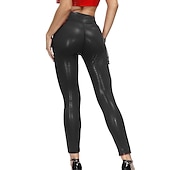 cheap Dance Costumes-Dance Costumes Pants Pattern / Print Plaid 3/4 hidden Zipper Women&#039;s Performance Theme Party High PU