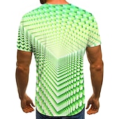 お買い得  3D Tシャツ-男性用 グラフィック 幾何学模様 3D シャツ Tシャツ 半袖 Tシャツ ラウンドネック シャツ ストリートファッション 誇張された デザイナー 祝日 お出かけ パープル 衣類 プラスサイズ S M L XL 2XL 3XL 4XL