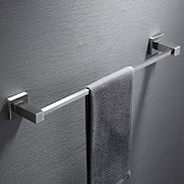 economico Portasciugamani-il set di accessori per il bagno include portasciugamani da bagno/porta accappatoio/porta asciugamani in acciaio inossidabile 304 montato a parete argentato 3 pezzi