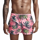 preiswerte Boxer-Badehose für Herren-SEOBEAN® Herren Bademode Surfshorts Badehose Schwimmshorts kurz Rasche Trocknung Surfshorts Badeanzug Mit Taschen Kordelzug Schwimmen Surfen Strand Wassersport Bedruckt Frühling Sommer