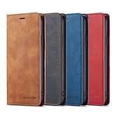 baratos Capa Samsung-Capa Para Samsung Galaxy S24 S20 Plus S20 Ultra S20 S25 Ultra Capa Para Corpo Inteiro Carteira de Couro com Suporte de Pé Flip Carteira Couro Genuíno TPU Sólido