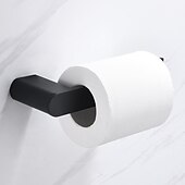 billige Toalettrullholdere-toalettpapirholder nytt design rustfritt stål malte overflater baderomshylle veggmontert matt sort 1stk