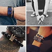 cheap Digital Watches-Wristwatches For Men Lava Iron Samurai Metal Bracelet Lava Watch LED Digital Watch Gifts for Male Boy Sport Creative Clock