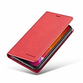 お買い得  iPhone用ケース-カードスロットとスタンド付きマグネティックPUレザーiPhoneケース - iPhone 11 Pro Max XR XS X 8 7 6 Plus SE 2020用フリップカバー