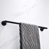 economico Portasciugamani-portasciugamani per bagno, portasciugamani in acciaio inossidabile nero opaco, portasciugamani da parete (40 cm ~ 60 cm)