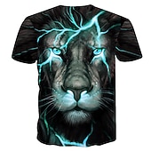  Bărbați Grafic Animal Leu Tricou Tricouri Tricouri amuzante Manșon scurt Tricou Tipărire 3D Stil Nautic Cămașă Șic Stradă Exagerat Zilnic Casual Concediu Negru Roșu-aprins Mov Vară Îmbrăcăminte