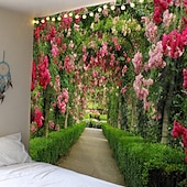 abordables paysage tapisserie-Saint Valentin grande tapisserie murale art décor couverture rideau pique-nique nappe suspendue maison chambre salon dortoir décoration nature paysage jardin allée plante floral fleur