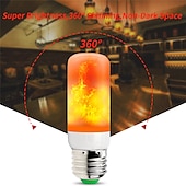abordables Luces LED de maíz-1pc led efecto de llama bombillas de luz de fuego modelo completo 5w e27 bombilla de llama 78leds 85-265v parpadeante halloween navidad decoración del hogar