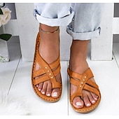 abordables Sandales Décontractées-sandales marron pour femmes avec bretelles croisées et détails de coutures pour l&#039;été et les tenues décontractées