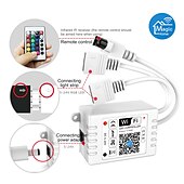 billige WiFi og musikkkontroll-smart smd 5050 led stripe lys wifi app rgb kontroll musikk synkronisering arbeid med alexa google 2x7,5m 50ft fargeskiftende hjemmekjøkken tv party med 24-tasters fjernkontroll sensitiv innebygd