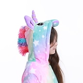 abordables Disfraz de Animal-Pijamas Kigurumi Disfraz de lujo Disfraz de mono Animal Unicornio Dibujos Cálido Confortable Niños Unisexo Niños y niñas Víspera de Todos los Santos Carnaval Fiesta Rendimiento Ropa de casa