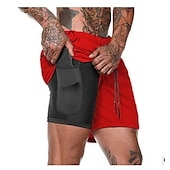 cheap Mens Active Shorts-Men&#039;s Sports Outdoor Athletic Breathable Quick Dry Moisture Wicking 2 in 1 with Phone Pocket Liner Solid Colored Activewear Dark Grey Black Stretchy