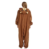 cheap Onesie Costumes-Adults&#039; Color Block Onesie Costume Carnival Costume Bear Onesie Pajamas Kigurumi Pajamas Funny Costume For Men and Women Carnival Cartoon