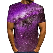 abordables Camisetas 3D-Hombre Graphic 3D Cielo estrellado Camiseta Tee Camisetas divertidas Manga Corta Camiseta Impresión 3D Escote Redondo Camisa Vintage Básico Casual Diario Amarillo Rojo Azul Piscina Ropa S M L XL 2XL