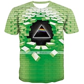 お買い得  3D Tシャツ-男性用 3D印刷 Tシャツ 半袖 Tシャツ 3Dプリント クルーネック ラウンドネック シャツ ヴィンテージ ストリートファッション 誇張された カジュアル 日常 ホワイト ライトグリーン ピンク 衣類 プラスサイズ S M L XL XXL 3XL 4XL
