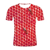 お買い得  男の子の3Dビジョンと幾何学-男の子 3D カラーブロック 3D印刷 Tシャツ 半袖 3Dプリント 夏 スポーツ ストリートファッション ベーシック ポリエステル レーヨン 子供 3〜12年 アウトドア 日常 屋内