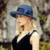 abordables Chapeaux de fête-chapeaux élégants en polyester avec nœud papillon 1pc casque décontracté