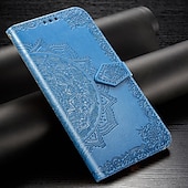 お買い得  その他のスマホケース-電話 ケース 用途 Huawei P40 P40 Pro P40ライト ウォレットカードケース スタンド付き フリップ ウォレット フラワー TPU PUレザー