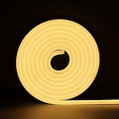 baratos Iluminação Neon LED-5m 16.4ft neon flexível tira luz fita à prova d&#039;água ip67 branco quente vermelho azul 2835 600leds para festa de natal 12v