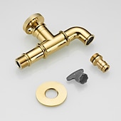 economico Da muro-rubinetto esterno, rubinetto a parete in stile industriale, rubinetto da cucina classico installato a parete nero / oro solo con acqua fredda