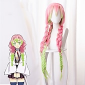 cheap Anime Wigs-mitsuri kanroji cosplay Demon Slayer: Kimetsu no Yaiba Kanroji Mitsuri Cosplay Wigs Women&#039;s Braid 40 inch Heat Resistant Fiber Plaited Pink Adults&#039; Anime Wig Halloween Wig