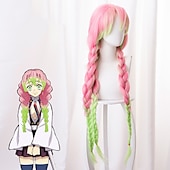 cheap Anime Wigs-mitsuri kanroji cosplay Demon Slayer: Kimetsu no Yaiba Kanroji Mitsuri Cosplay Wigs Women&#039;s Braid 40 inch Heat Resistant Fiber Plaited Pink Adults&#039; Anime Wig Halloween Wig